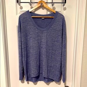 Gap Oversized Crewneck Sweater High Low Tunic Long Sleeve Pullover Blue Sz  L